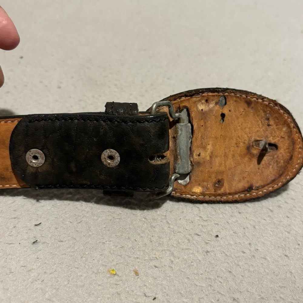 Ri-Ram Men’s Black Leather Belt Made in Mexico size 36